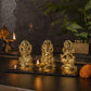 Divine Golden Ganesh Laxmi & Saraswati Idol
