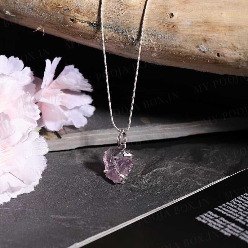 Sterling Silver Crystal Amethyst Pendant