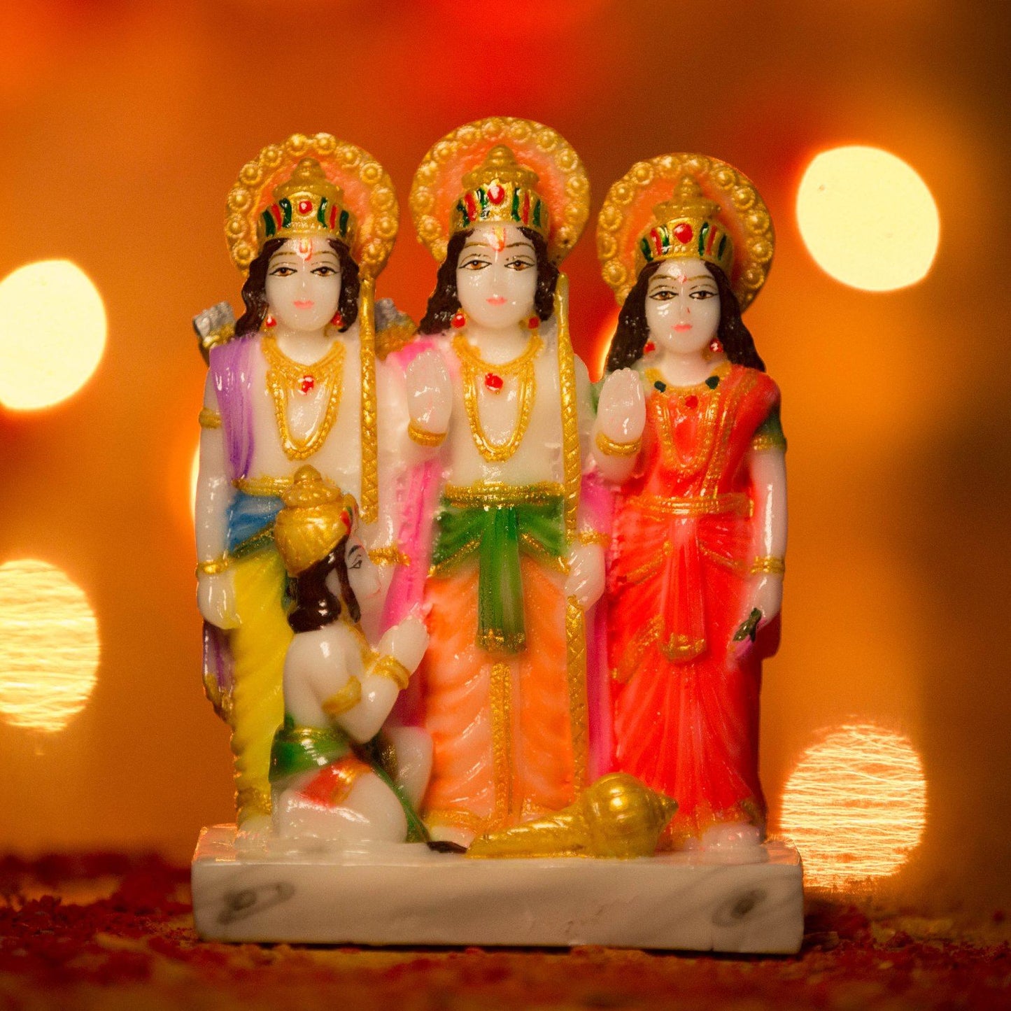 Majestic Ram Sita Laxman with Hanuman (Ram Darbar) Statue