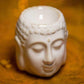 Decorative Meditating Buddha Aroma Diffuser Tealight Holder White