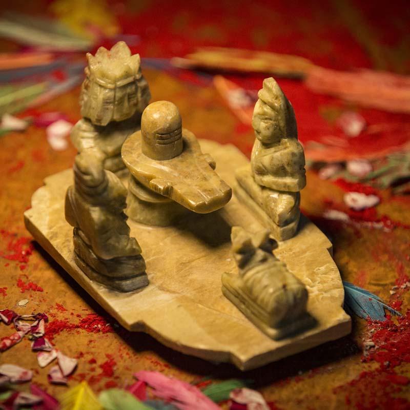 Handcrafted Marble Shiv Family Figurine