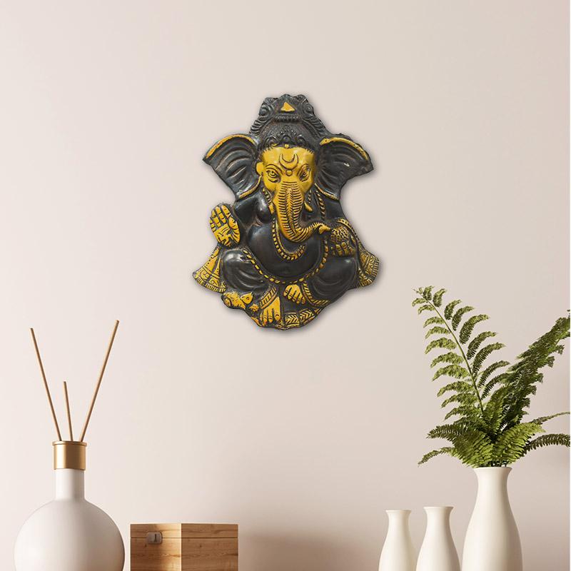 Antique Brass Ganesha Wall Hanging