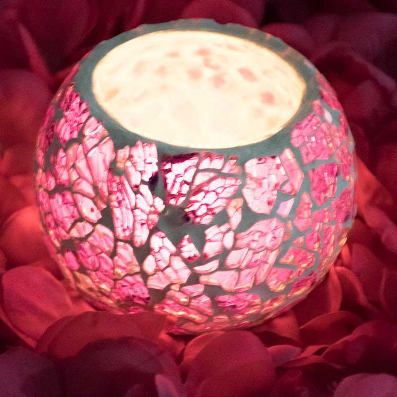 Purple Crackled Matki Candle Holder