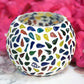 Mosaic Glass Tea-light Candle Holder with Tear Drop Pattern