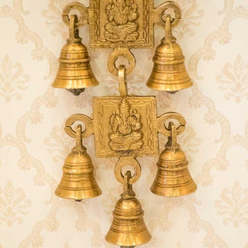 Ganesha Engraved Brass Door/Wall Hanging 11 Bells