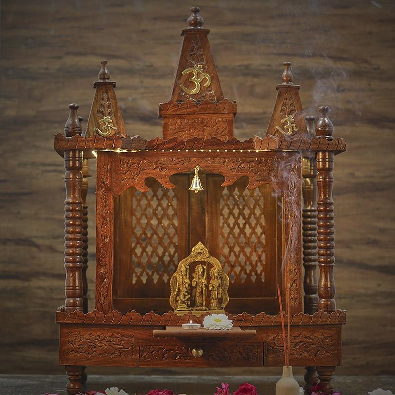 Handcrafted Wooden Pooja Mandir