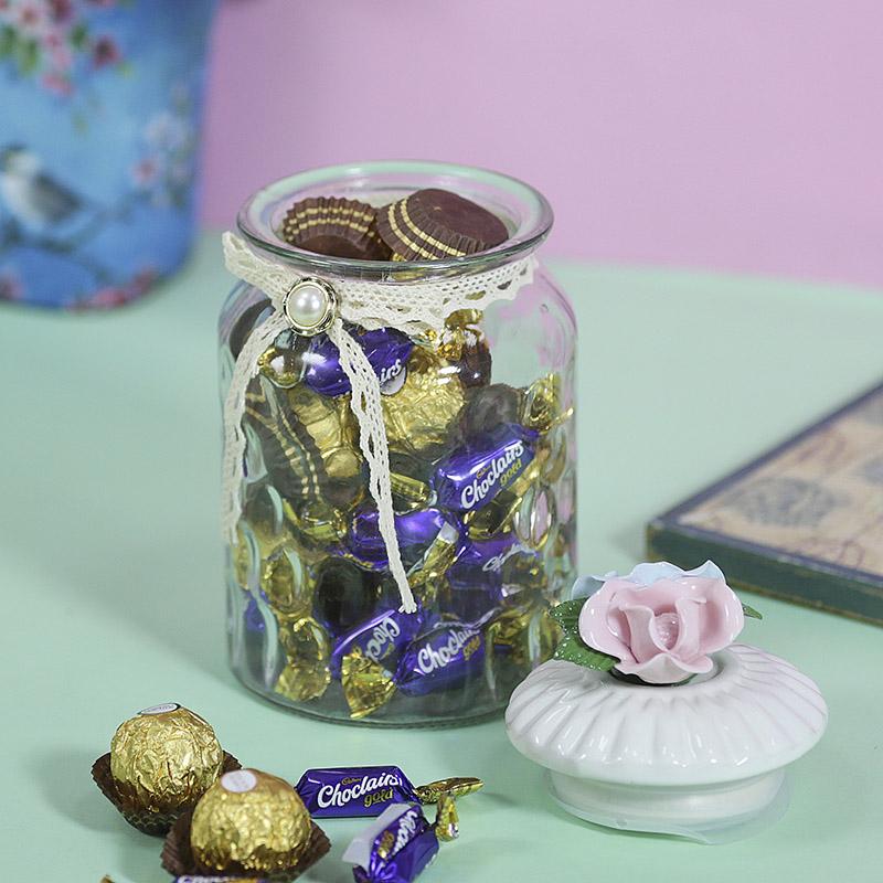 Swanky Floral Chocolate Jar