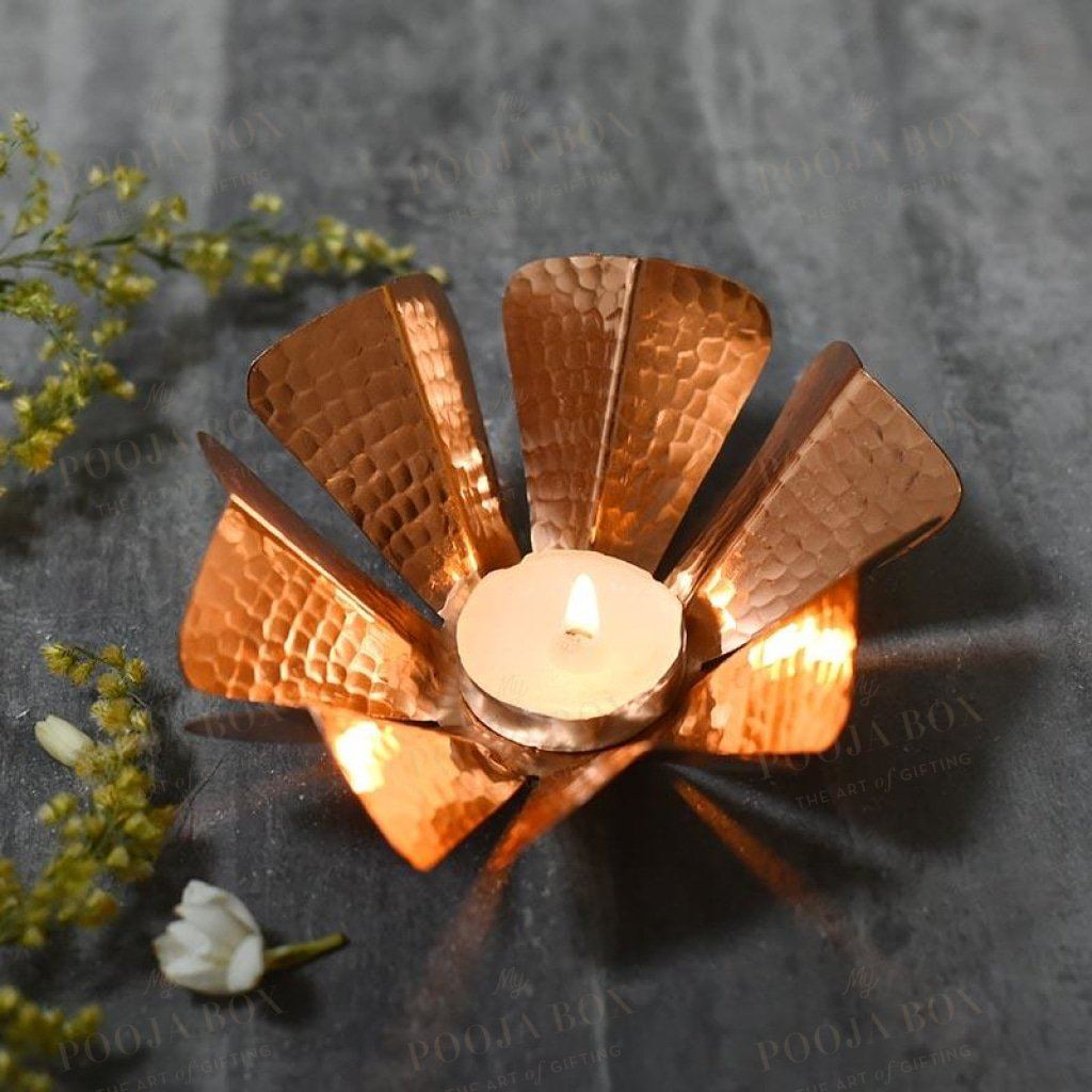 Adonia Copper Tlight Candle Holder