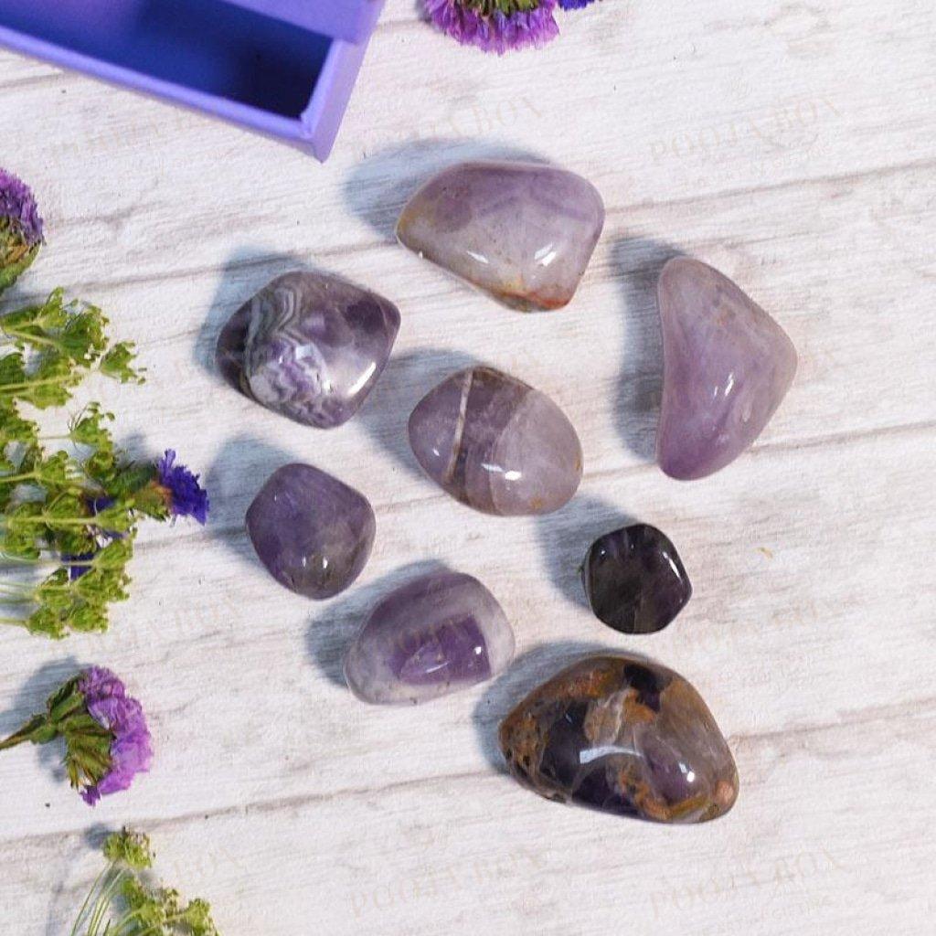 Amethyst Crystal Healing Tumble Stone Setstone Of Protection Reiki