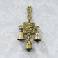 Antique Brass 3 Bells Saraswati Figurine Bell