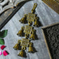 Antique Brass 7 Bells With Shubh Labh Swastik Figurine Bell