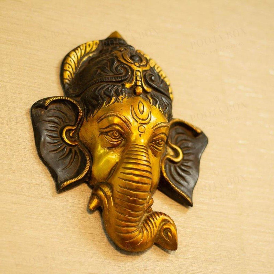 Antique Brass Ganesha Wall Plate Home Decor