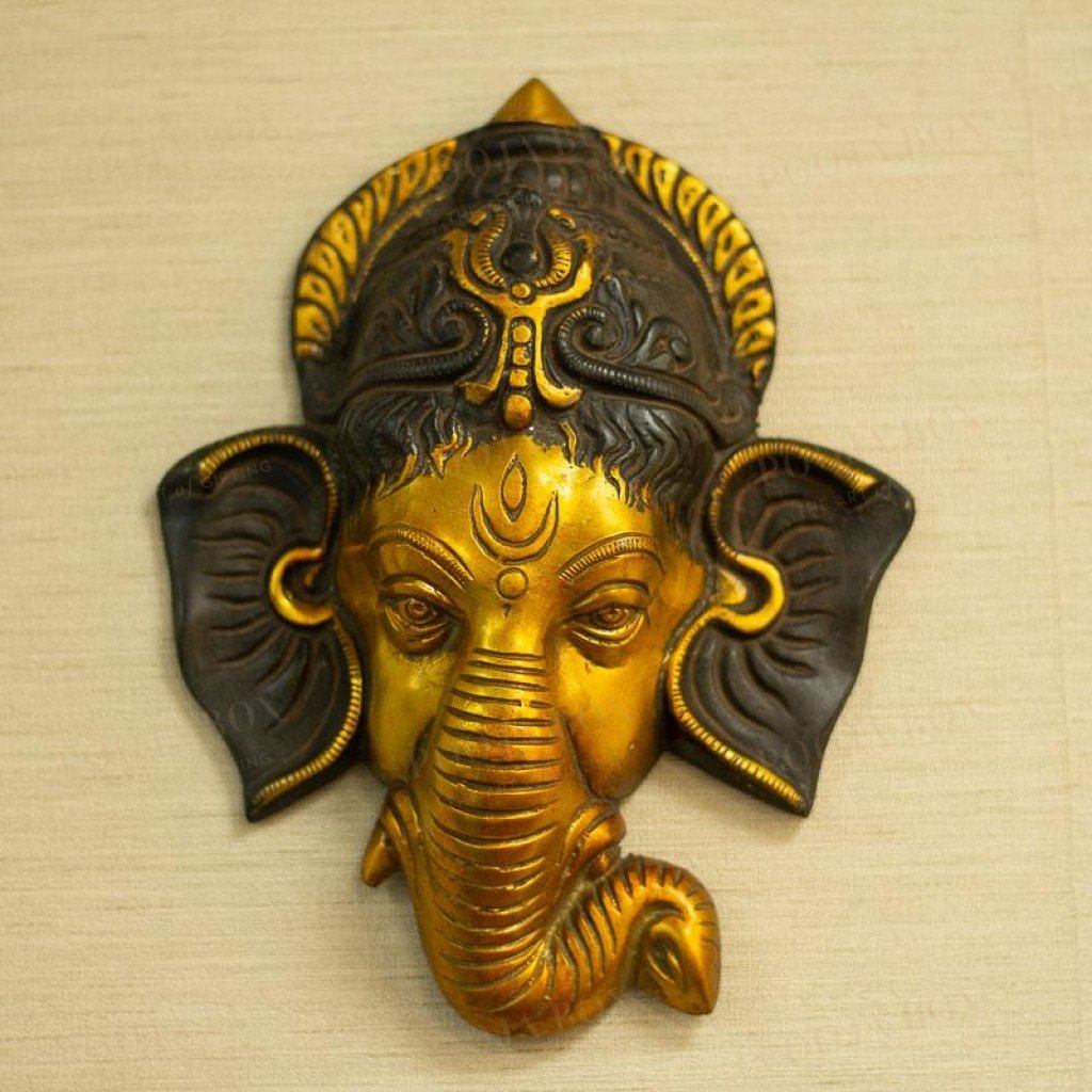 Antique Brass Ganesha Wall Plate