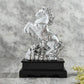 Antique White Polyresin Horse Figurine Home Decor