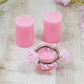 Beguiling Pink Scented Pillar Candle Set Of 3