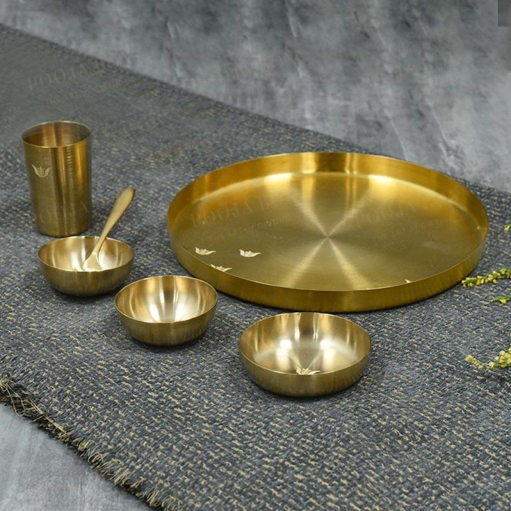Bhog Tulsi Kansa Set Pooja Items