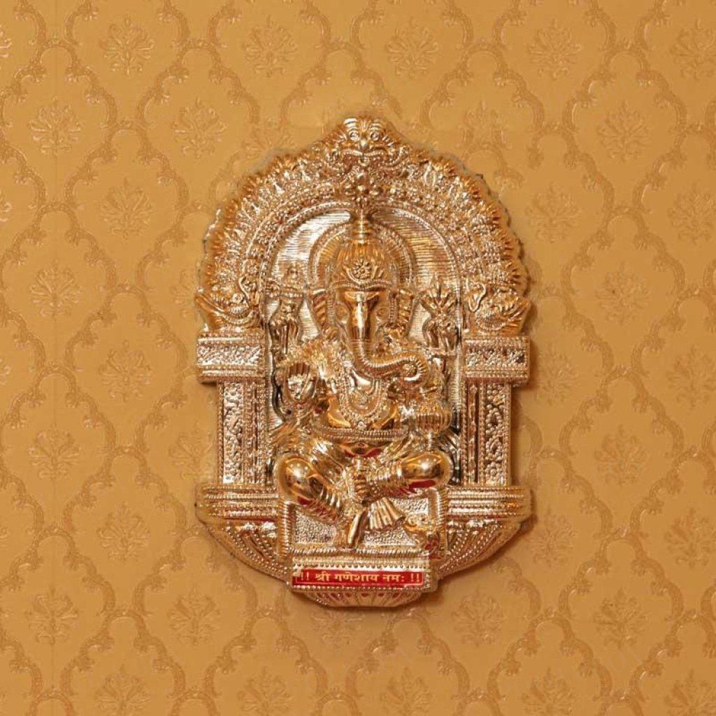 Blissful Silver Ganesha Wall Hanging