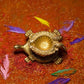 Brass Tortoise Deepak With Ganesh & Laxmi Candle Holder