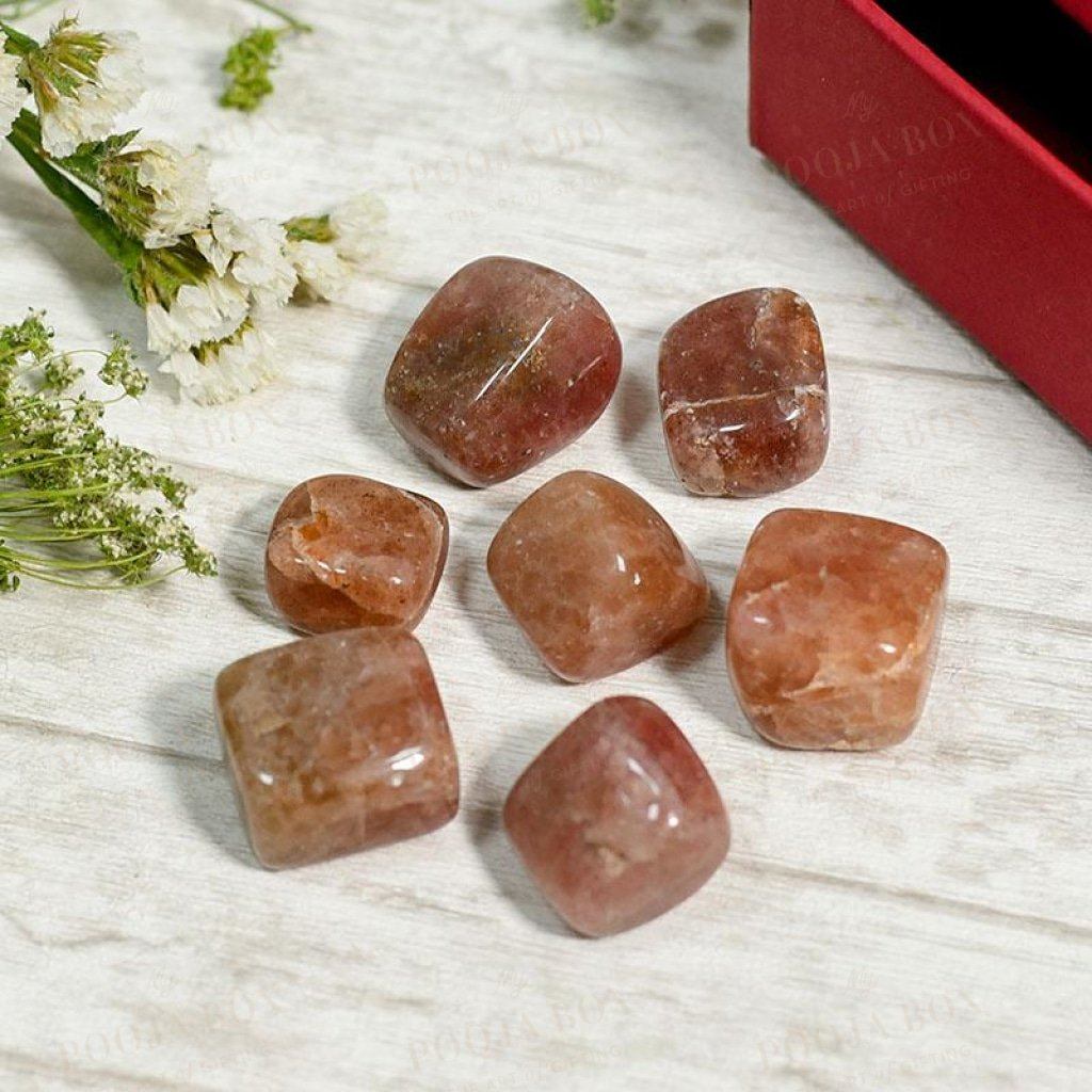 Cherry Quartz Crystal Healing Tumble Stone Set