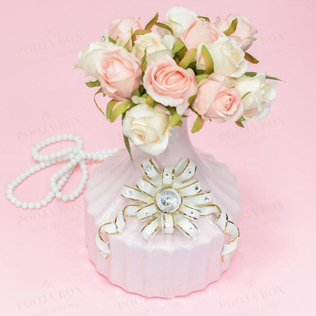 Crystal Studded Flower Vase