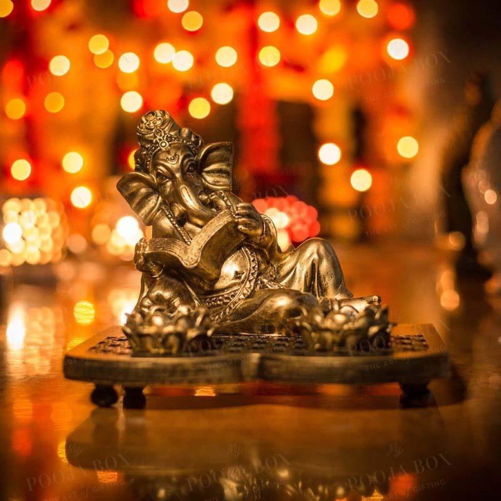 Dazzling Ganesha T-Light Holder Showpiece Candle