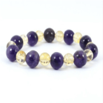 Citrine & Amethyst Healing Crystal Bracelet | Spirituality & Success