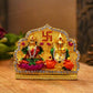 Diamond-Studded Laxmi Ganesh Murti With Swastik Idols