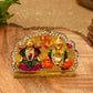 Diamond-Studded Laxmi Ganesh Murti With Swastik Idols