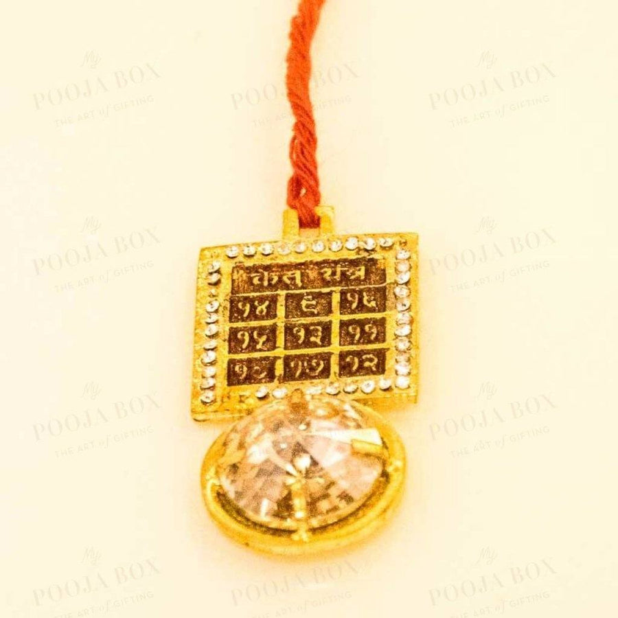 Divine Shri Ketu Yantra Pendant With White Stone
