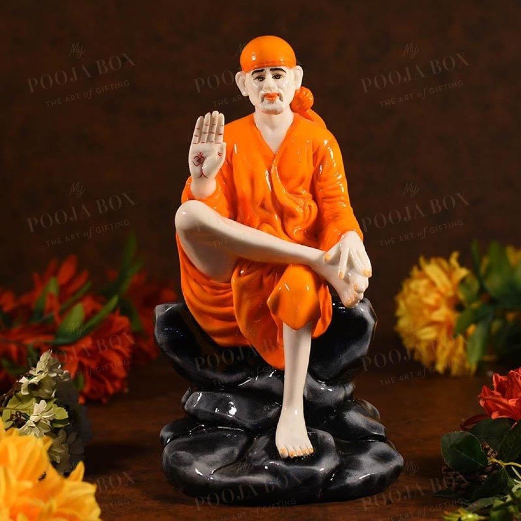 Divine Sitting Sai Baba Idol Idol