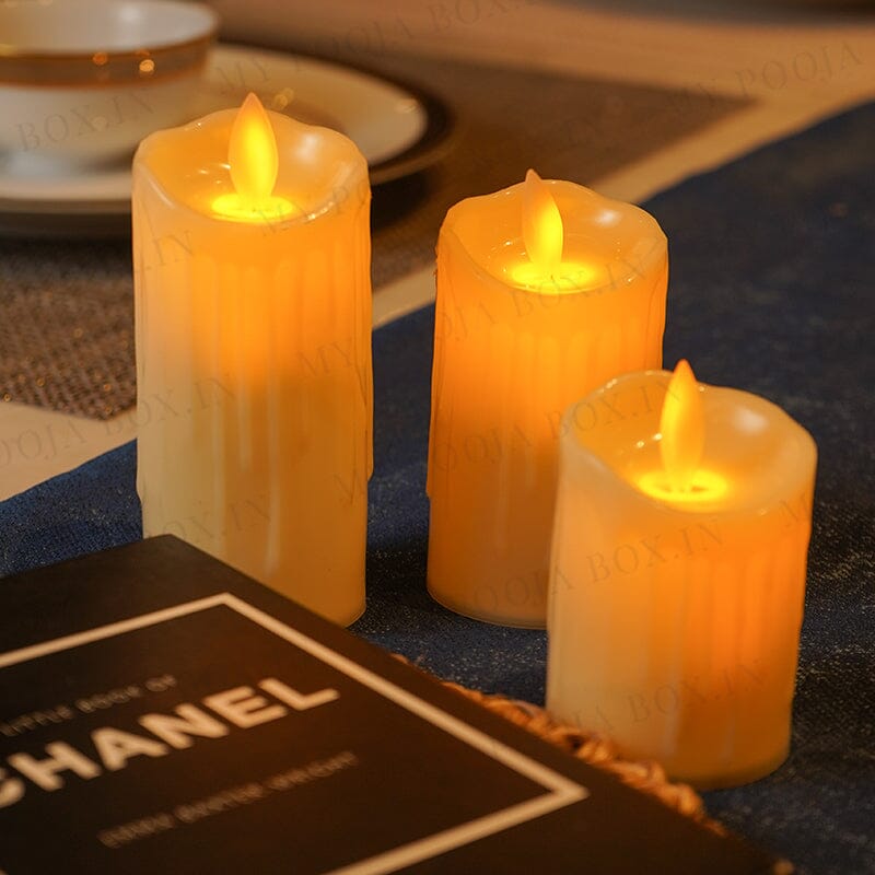 Dripping Wax LED Candles (Set of 3)