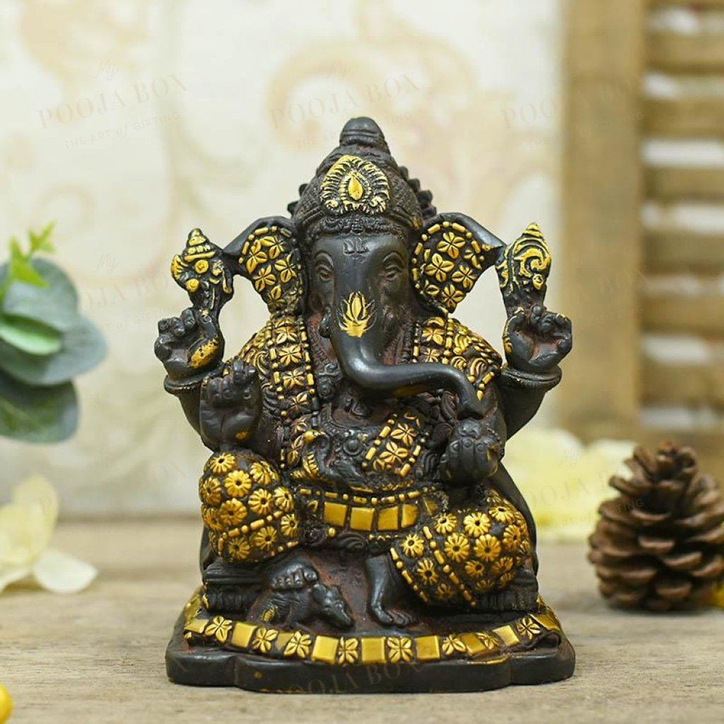 Elegant Brass Ganesh Idol Idol
