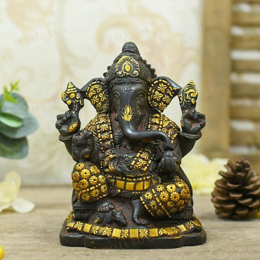 Elegant Brass Ganesh Idol Idol