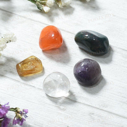 Energy/ Health Booster Crystal Healing Tumble Stone Set Reiki