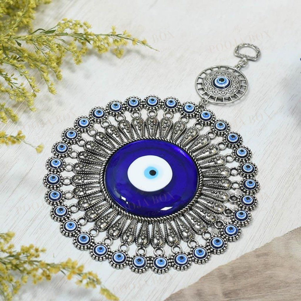 Fancy Glass Turkish Evil Eye Wall Hanging Protection Amulet