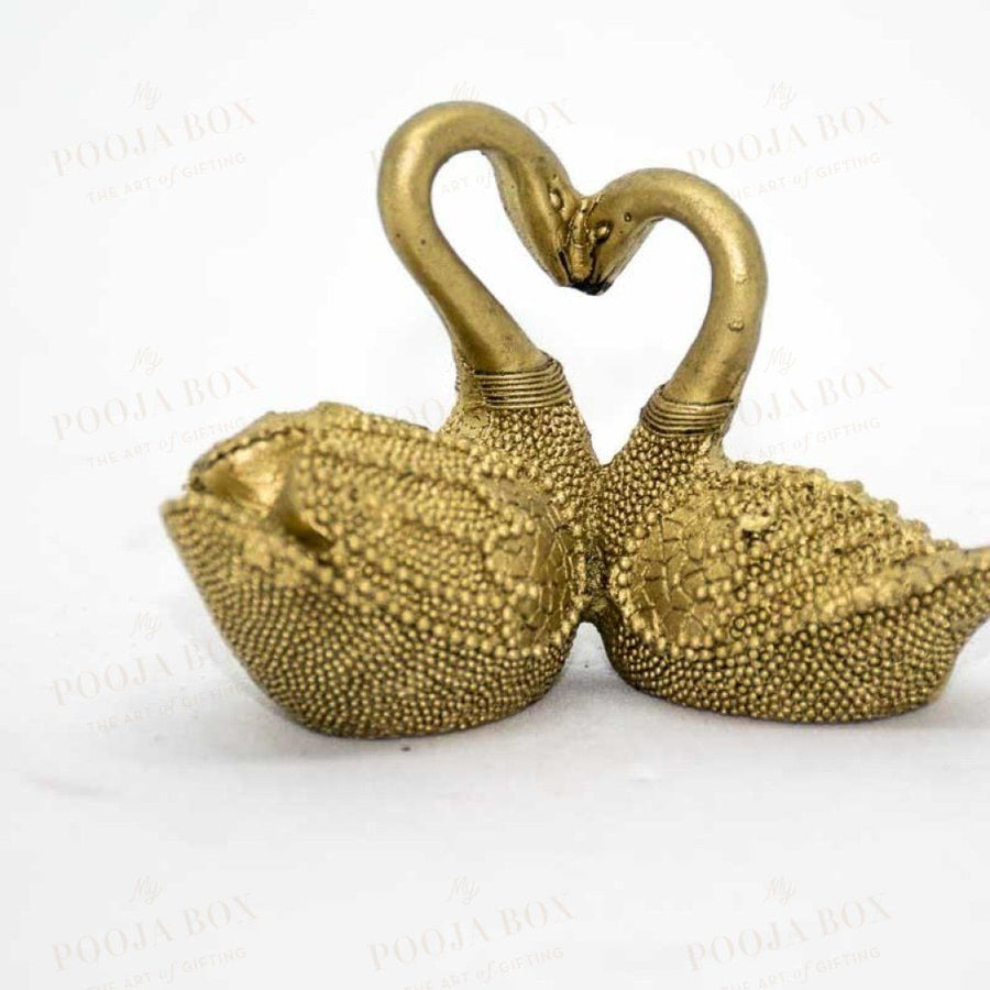 Feng Shui Pair Of Golden Swan For Good Fortune