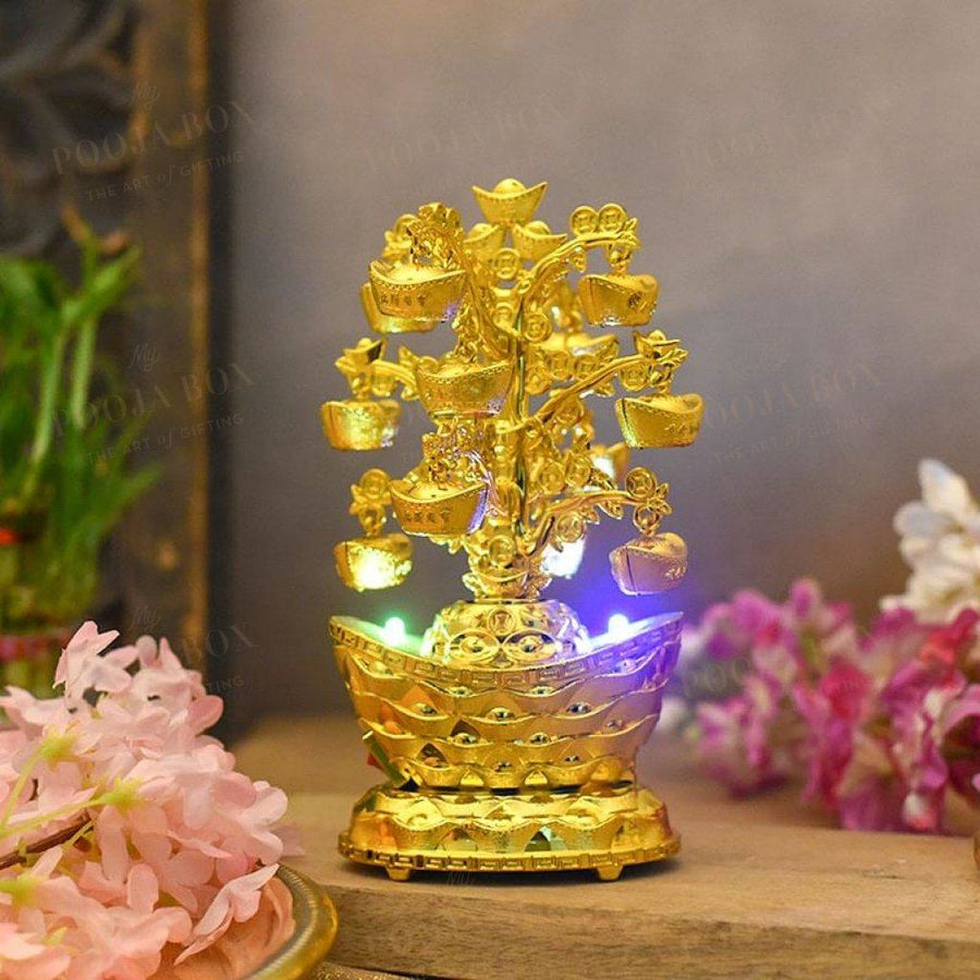 Feng Shui Sailing Boat Showpiece With Light For Good Luck