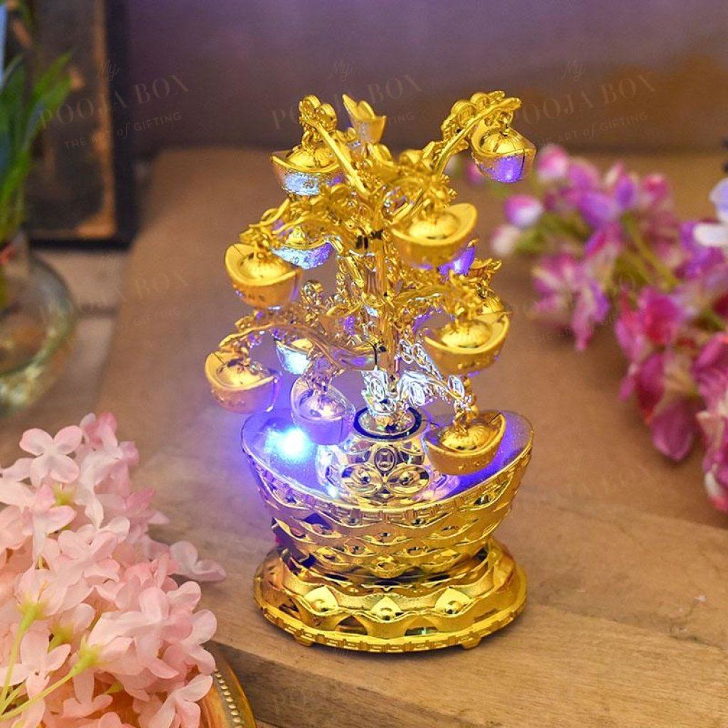 Feng Shui Sailing Boat Showpiece With Light For Good Luck