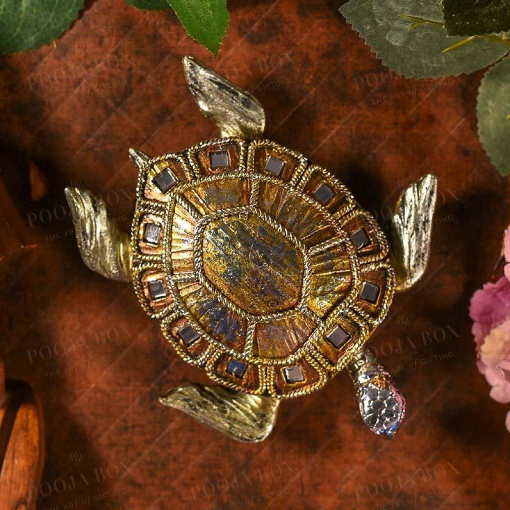 Feng Shui Tortoise With Mirror Detailing Yantra
