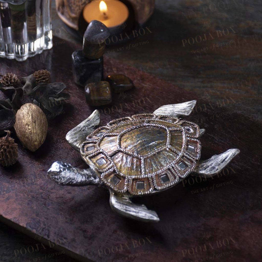 Feng Shui Tortoise With Mirror Detailing Yantra