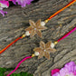 Floral Zardosi Rakhi Set Of 2
