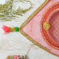 Gold & Peach Beaded Thali Cover Karwa Chauth