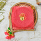 Gold & Peach Beaded Thali Cover Karwa Chauth