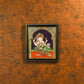 Golden Framed Lord Ganesha Hand-Painted Tanjore Painting Home Decor