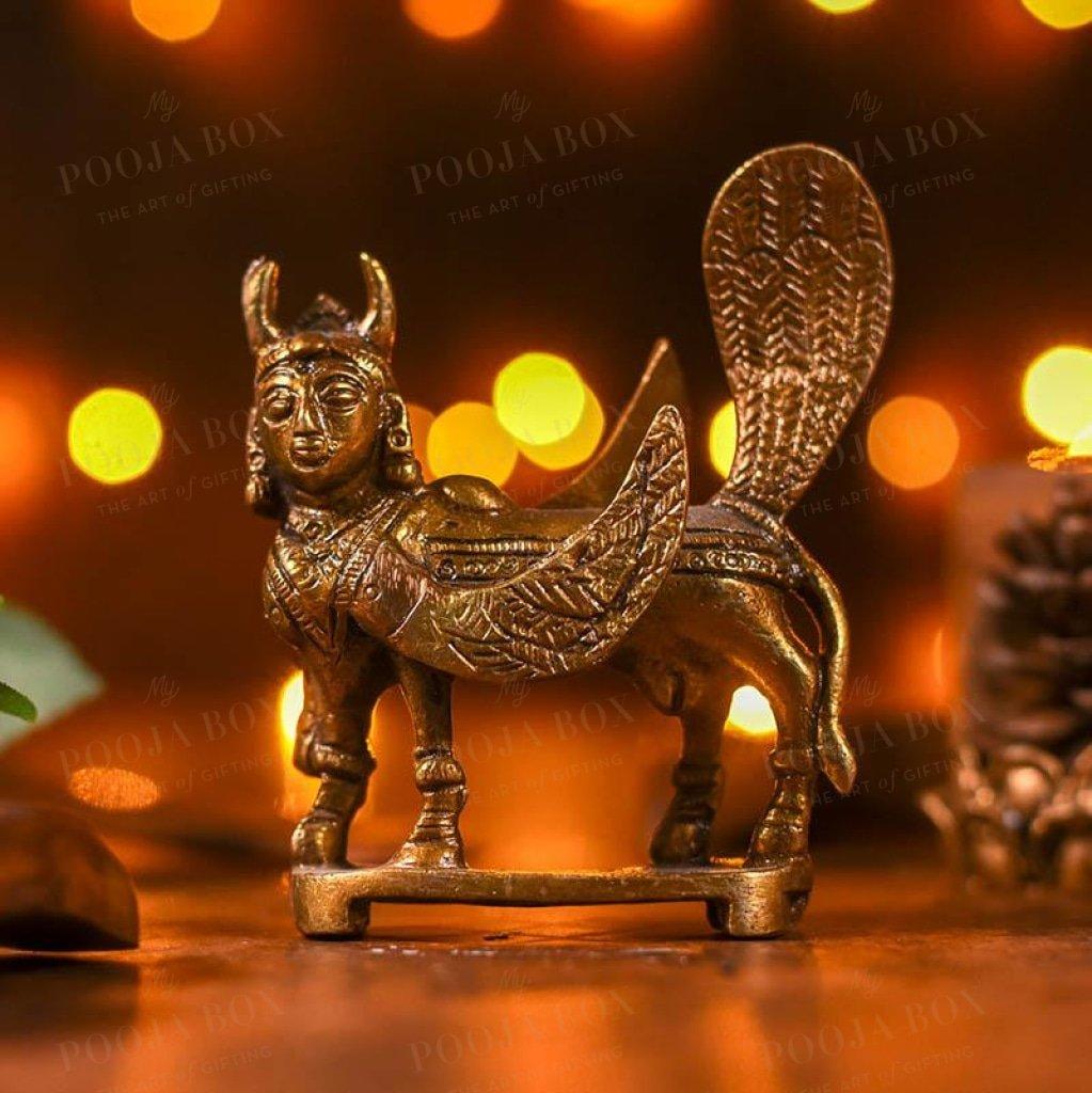 Gorgeous Handcrafted Kamdhenu Brass Idol Idols