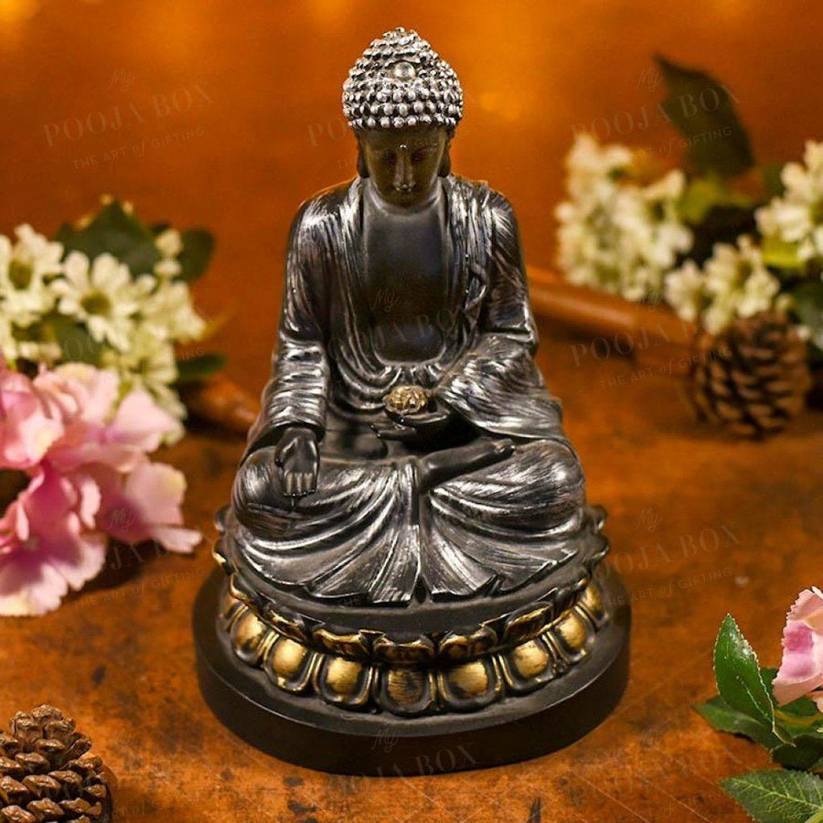Handcrafted Black & Silver Buddha Idols
