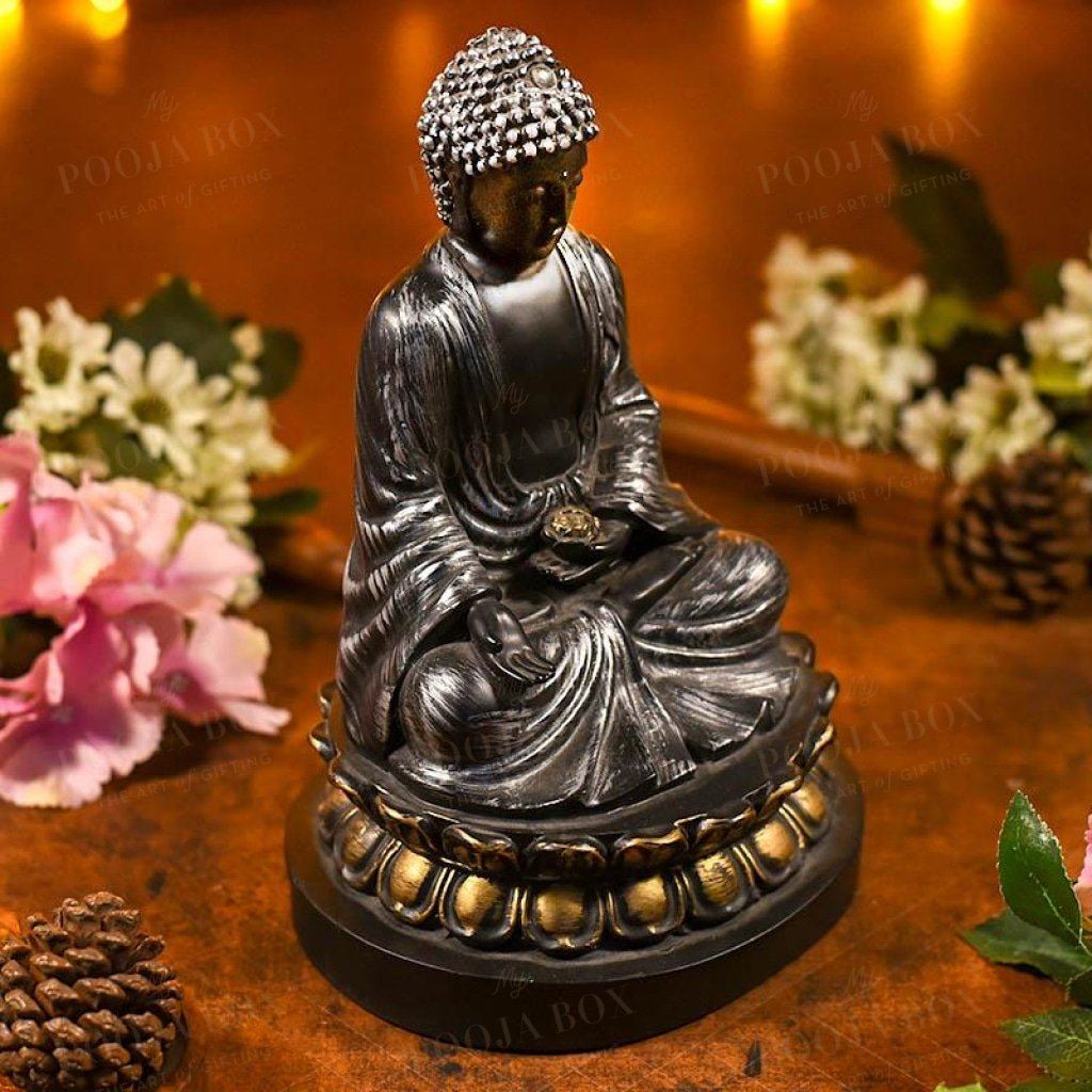 Handcrafted Black & Silver Buddha Idols