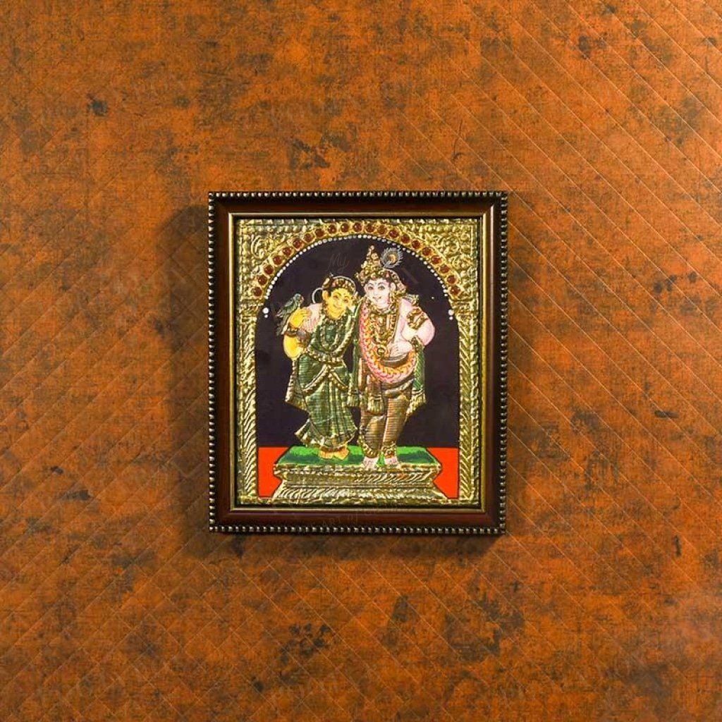 Handpainted Raddha Krishna Traditional Tanjore Painting Home Decor