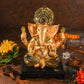 Large Golden Ganesha On Platform Idols