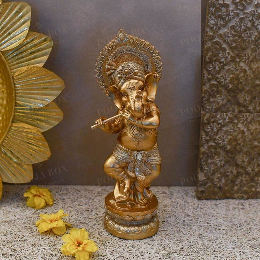 Lord Ganesha Playing A Flute/bansuriganesh Chaturthi Idol